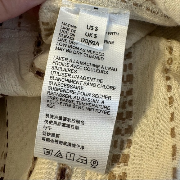 Free People Gia Jumpsuit in Neutral Ivory Tan  Stripe Long Sleeve Button Front - Picture 10 of 13